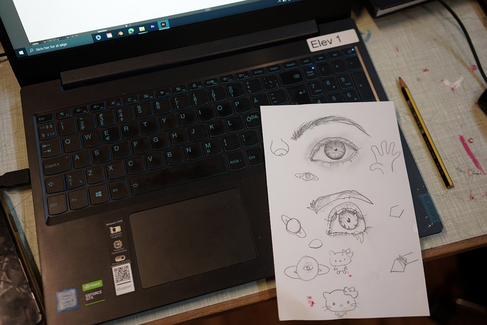 Kreativt arbejde og vejledning i Designklassen